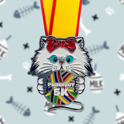 Purrfect 5K- Throwback Medal